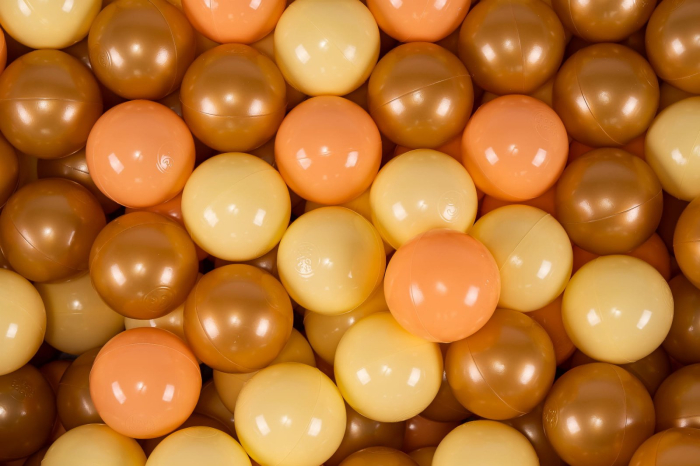 Piscină rotundă MeowBaby® 90x30 cm cu bile colorate (200 buc) – Piersică, Galben pastel, Auriu [2]