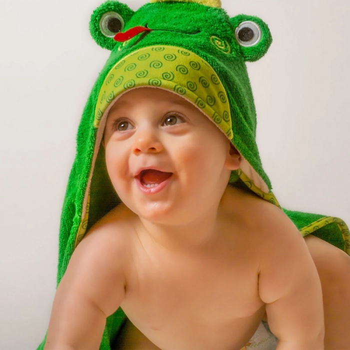 Prosop de baie cu gluga, Zoocchini, 76x76cm, Happy Frog [3]