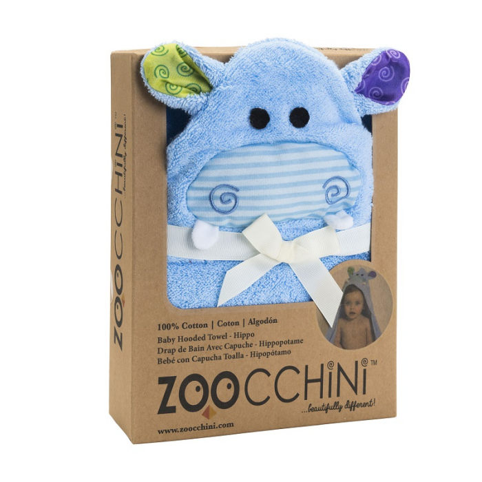 Prosop de baie cu gluga, Zoocchini, 76x76cm, Happy Hippo [2]