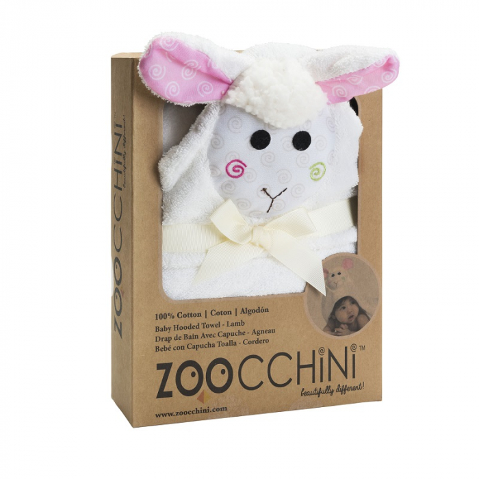 Prosop de baie cu gluga, Zoocchini, 76x76cm, Happy Lamb [2]