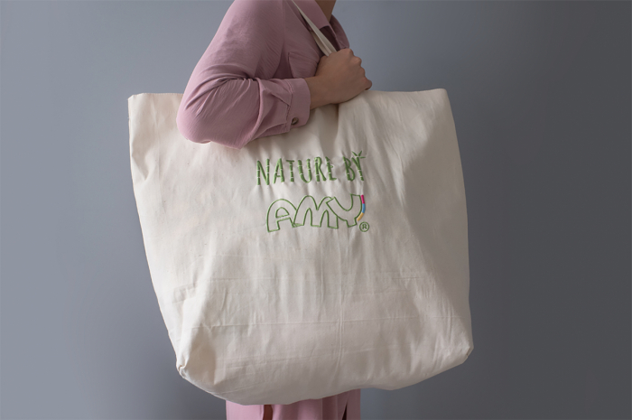 Protectie laterala patut bebe, Bumper impletit, Inchidere Velcro, Nature Bamboo by Amy, Bambus Lunca Gri, 210x21 cm [6]