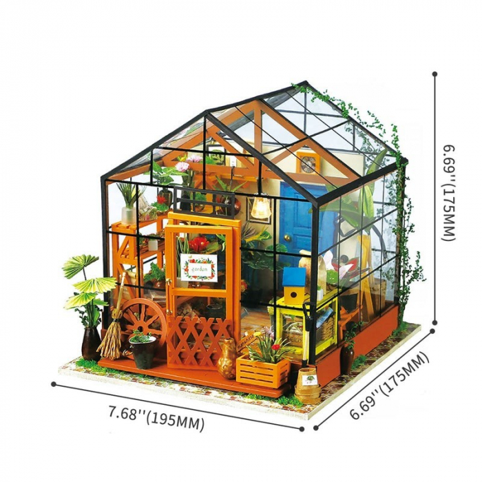 Puzzle 3D Minicasuta verde Floraria Cathy, RoLife, DG104 [2]