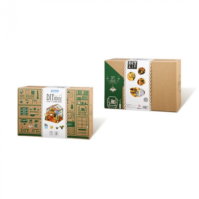 Puzzle 3D Minicasuta verde Floraria Cathy, RoLife, DG104 [3]