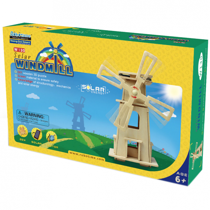 Puzzle 3D Moara, Robotime, Lemn, 21 piese, W130 [2]