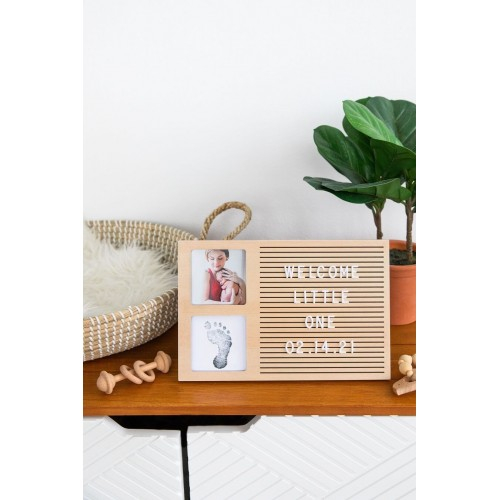 Rama foto cu amprenta si litere pentru personalizare pentru bebelusi [3]