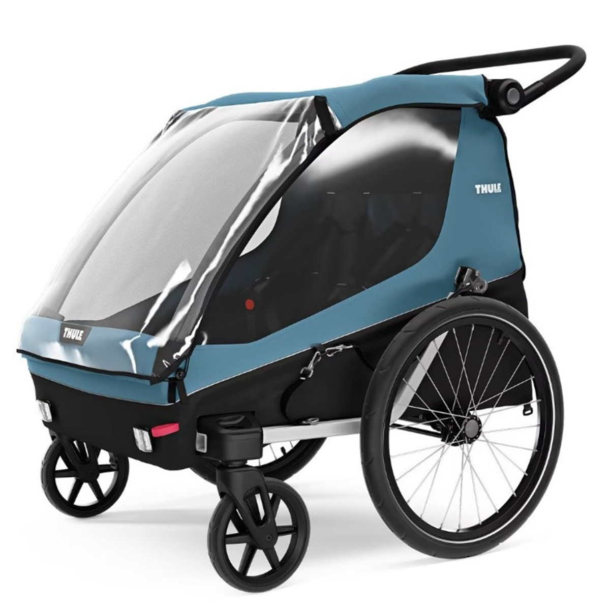 Remorca de bicicleta pentru transport copii, Thule, Courier, Aegean Blue, 2 locuri [2]