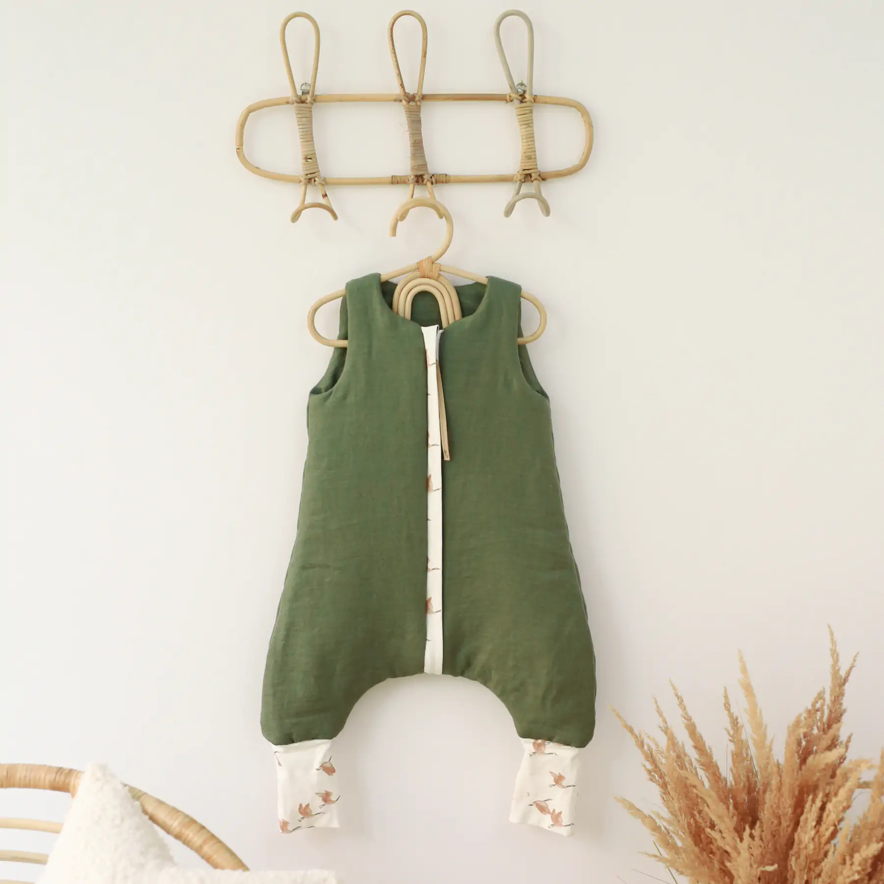 Sac de dormit cu picioare, in cu umplutura 2-2.5 Tog, tot parcusul anului, Forest Green, 74 80, 1-2 ani [9]