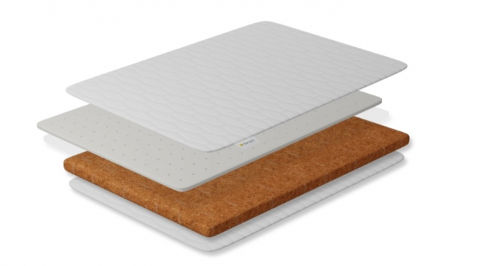 Saltea patut 127x63x10 cm, Cocos Latex cu husa detasabila Bumbac Organic si lana, 127x63x10 cm [3]