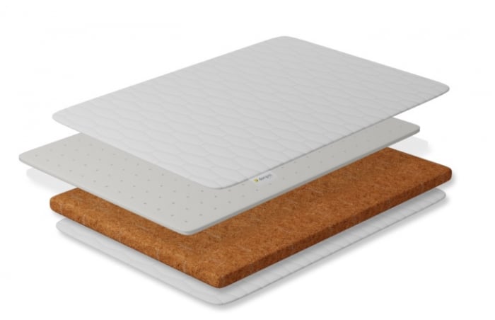 Saltea patut 120x60x10 cm, Cocos 6 cm Latex 3 cm cu husa detasabila Bumbac Cashmere, [2]
