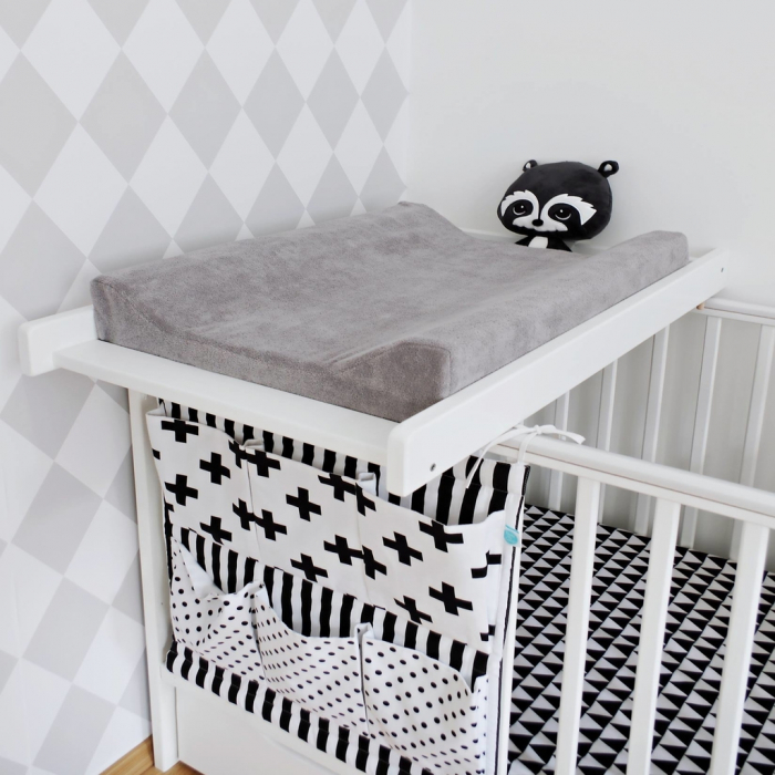 Saltea pentru masa de infasat bebe, husa detasabila bumbac, Woodies, 40 x 70 cm [2]