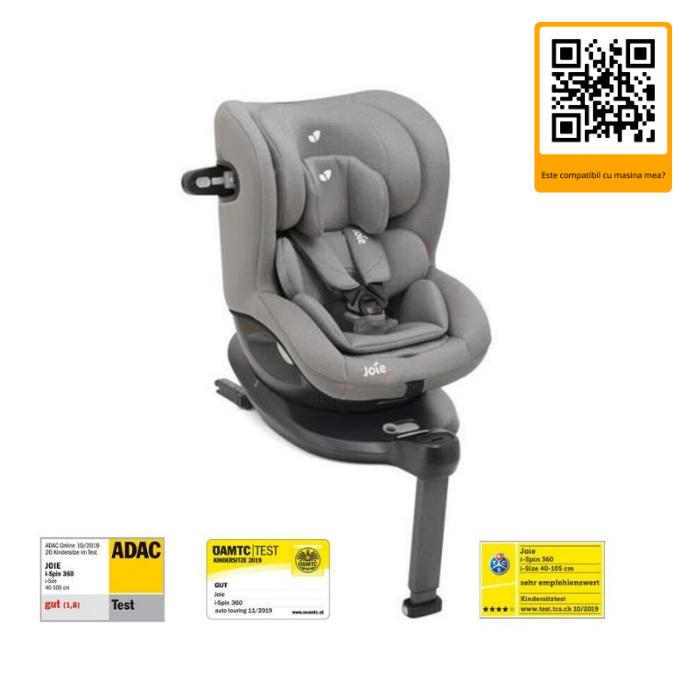 Scaun auto Joie i-Spin 360° Gray Flannel, nastere - la 4 ani  cu baza IZOFIX -Testat ADAC [13]