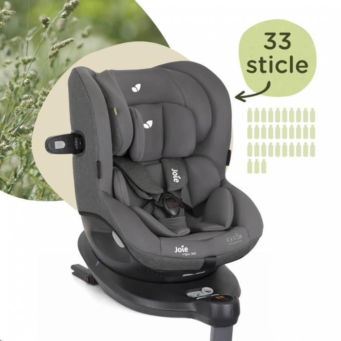 Scaun auto i-Spin 360° Shell Gray, Colectia Cycle, nastere - 105 cm, testat ADAC si testat Suplimentar la impact lateral, frontal si din spate [2]