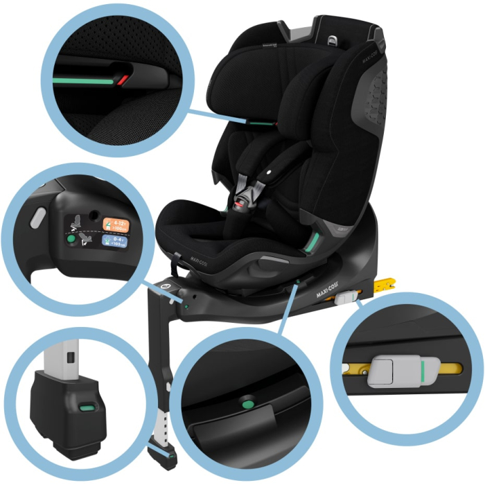 Scaun Auto  Maxi-Cosi  I-Size EMERALD 360 PRO de la nastere la 12 ani Authentic Black [6]