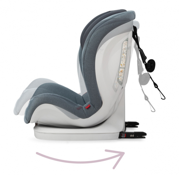 Scaun auto, MoMi SAFETYLUX Pink, Sistem de prindere ISOFIX si TOP TETHER, Carcasa ranforsata cu otel, Tetiera reglabila, Husa detasabila, Centura in 5 puncte [6]