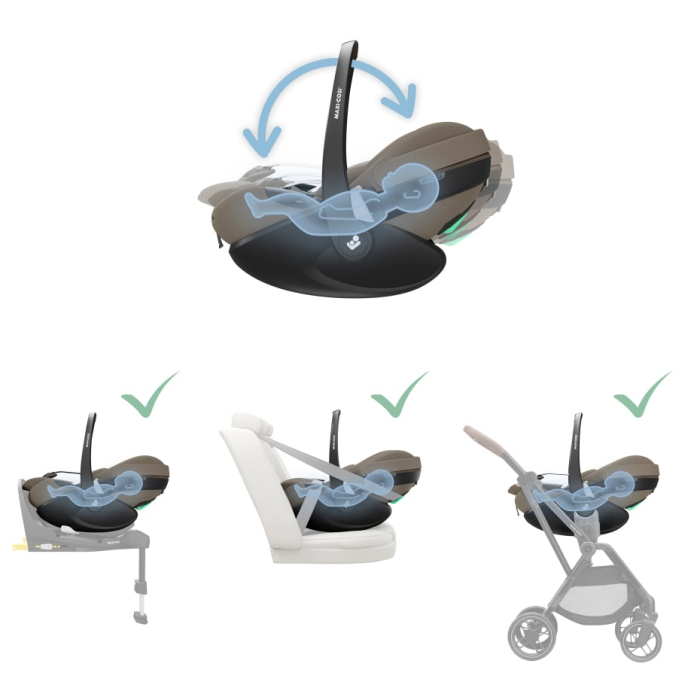 Scaun Auto tip Scoica I-Size Maxi-Cosi PEBBLE 360 PRO2 + Baza Auto FAMILYFIX 360 PRO de la nastere la 15 luni  Twillic Truffle [20]