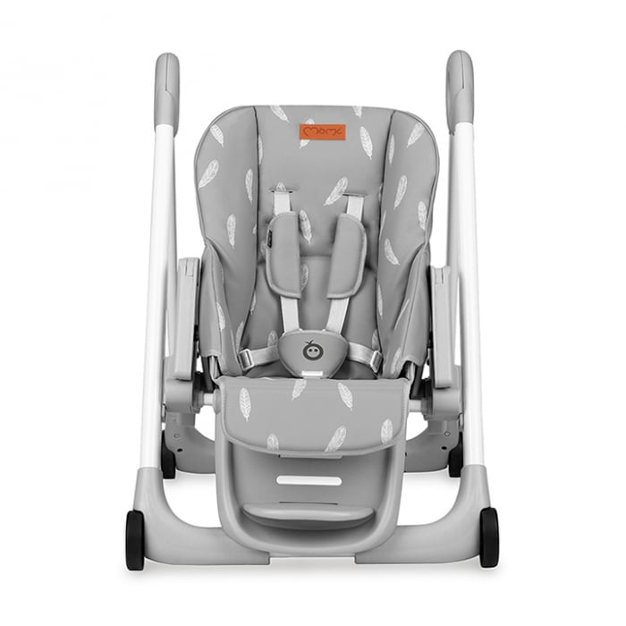 Scaun de masa copii Momi Luxuria, Piele ecologica, Dark Grey [6]