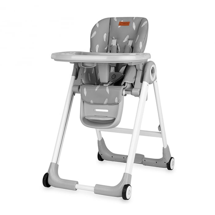 Scaun de masa copii Momi Luxuria, Piele ecologica, Dark Grey [2]