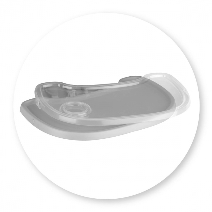 Scaun de masa copii Momi Luxuria, Piele ecologica, Light Grey [4]