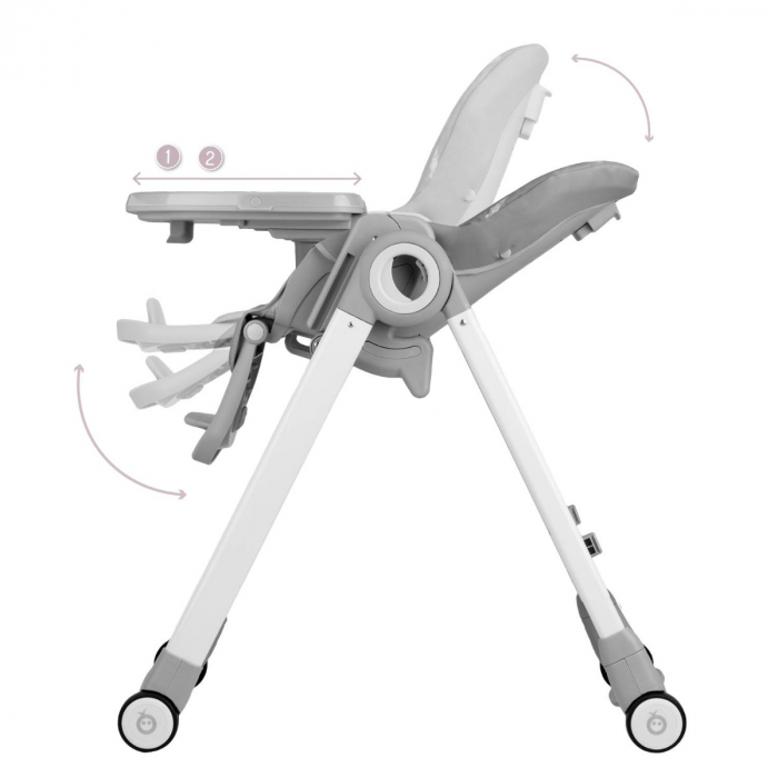 Scaun de masa copii Momi Luxuria, Piele ecologica, Light Grey [2]