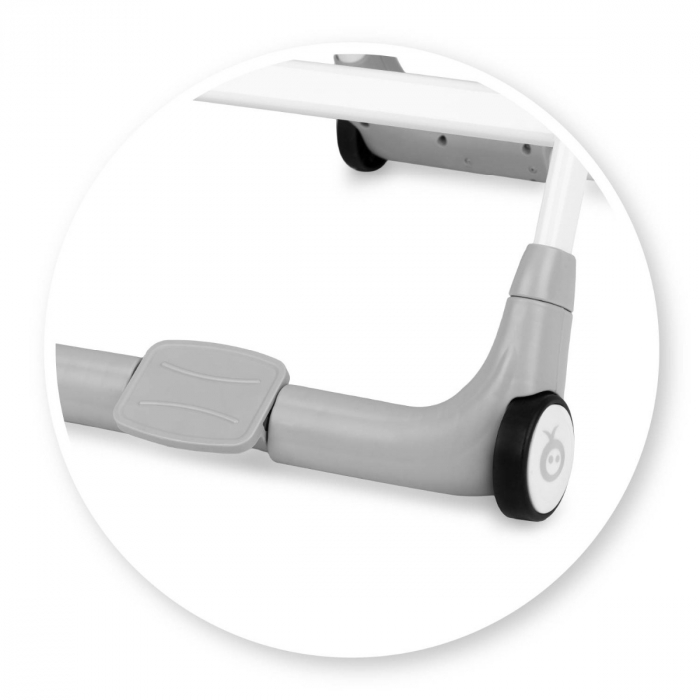Scaun de masa copii Momi Luxuria, Piele ecologica, Light Grey [5]