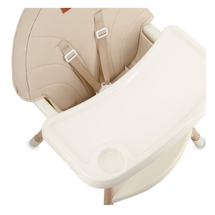 Scaun de masa copii Momi Reki, Piele ecologica, Beige [5]