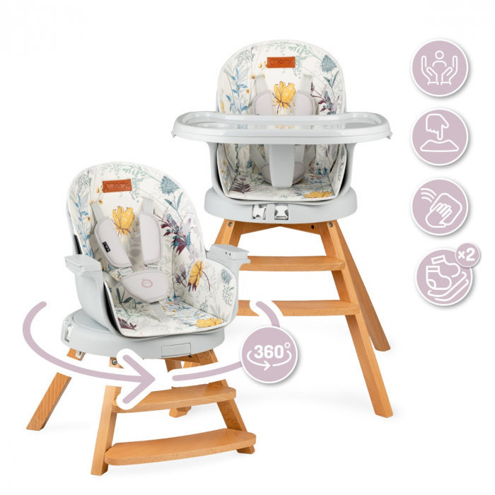 Scaun de masa rotativ, Momi Woodi - Flowers [6]