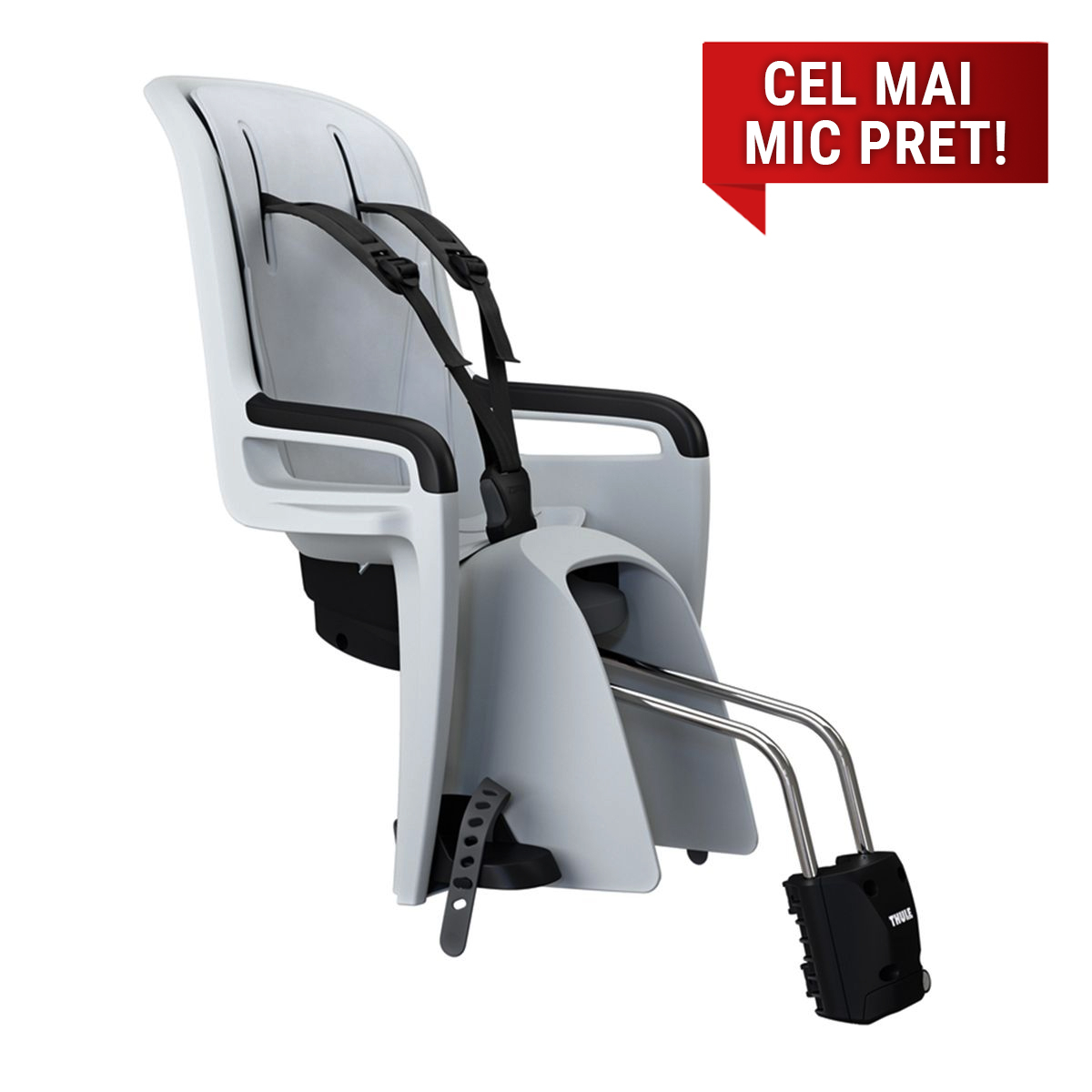 Scaun pentru copii, Thule RideAlong2 Light Grey, cu montare pe bicicleta in spate [6]
