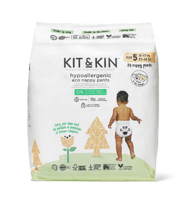 Scutece Hipoalergenice Eco Kit&Kin Chilotel Junior, Marimea 5, 12-17 kg, 120 buc [3]