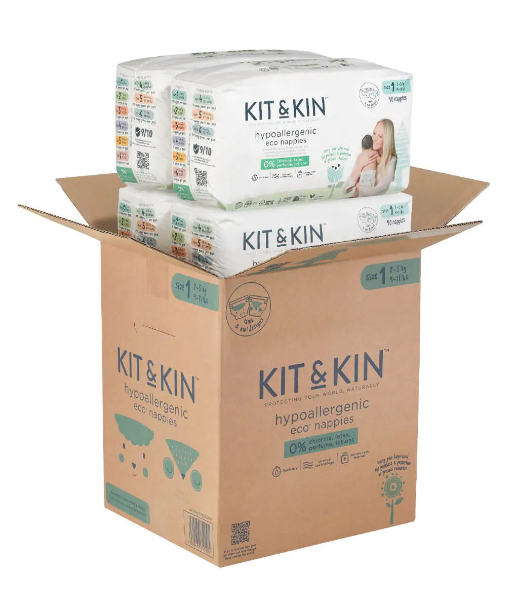 Scutece Hipoalergenice Eco Kit&Kin, Marimea 1 - 152 buc , protectie pana la 12 ore - (2-5 kg) [4]