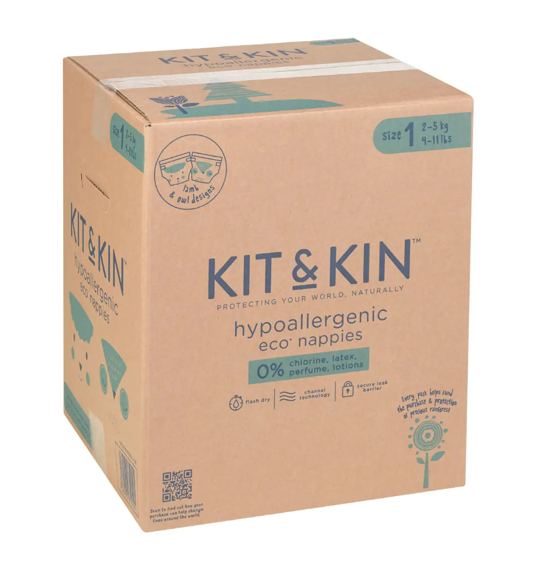 Scutece Hipoalergenice Eco Kit&Kin, Marimea 1 - 152 buc , protectie pana la 12 ore - (2-5 kg) [3]