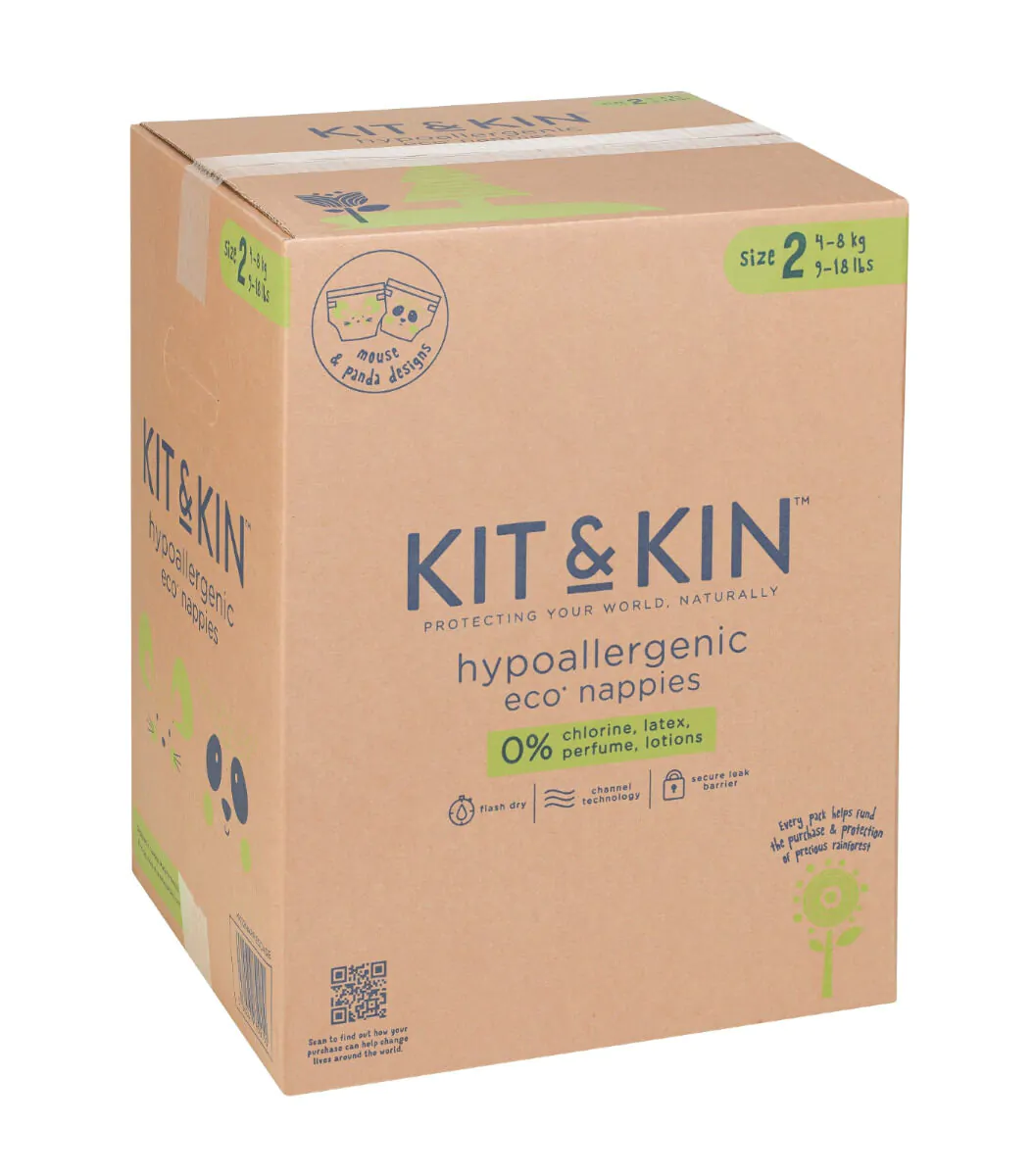Scutece Hipoalergenice Eco Kit&Kin, Marimea 2, 4-8 kg , 152 buc [3]
