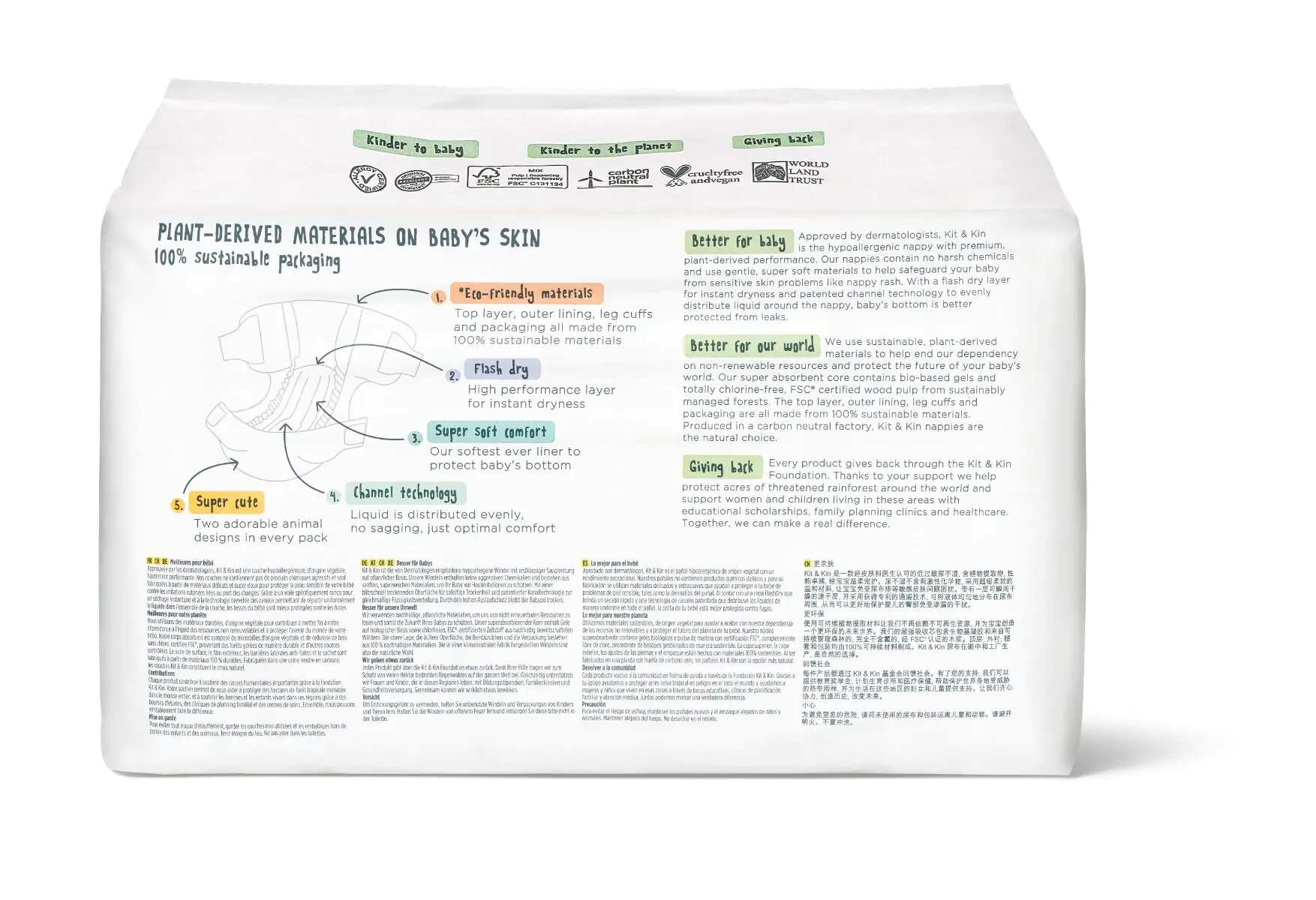 Scutece Hipoalergenice Eco Kit&Kin, Marimea 2, 4-8 kg , 38 buc [2]
