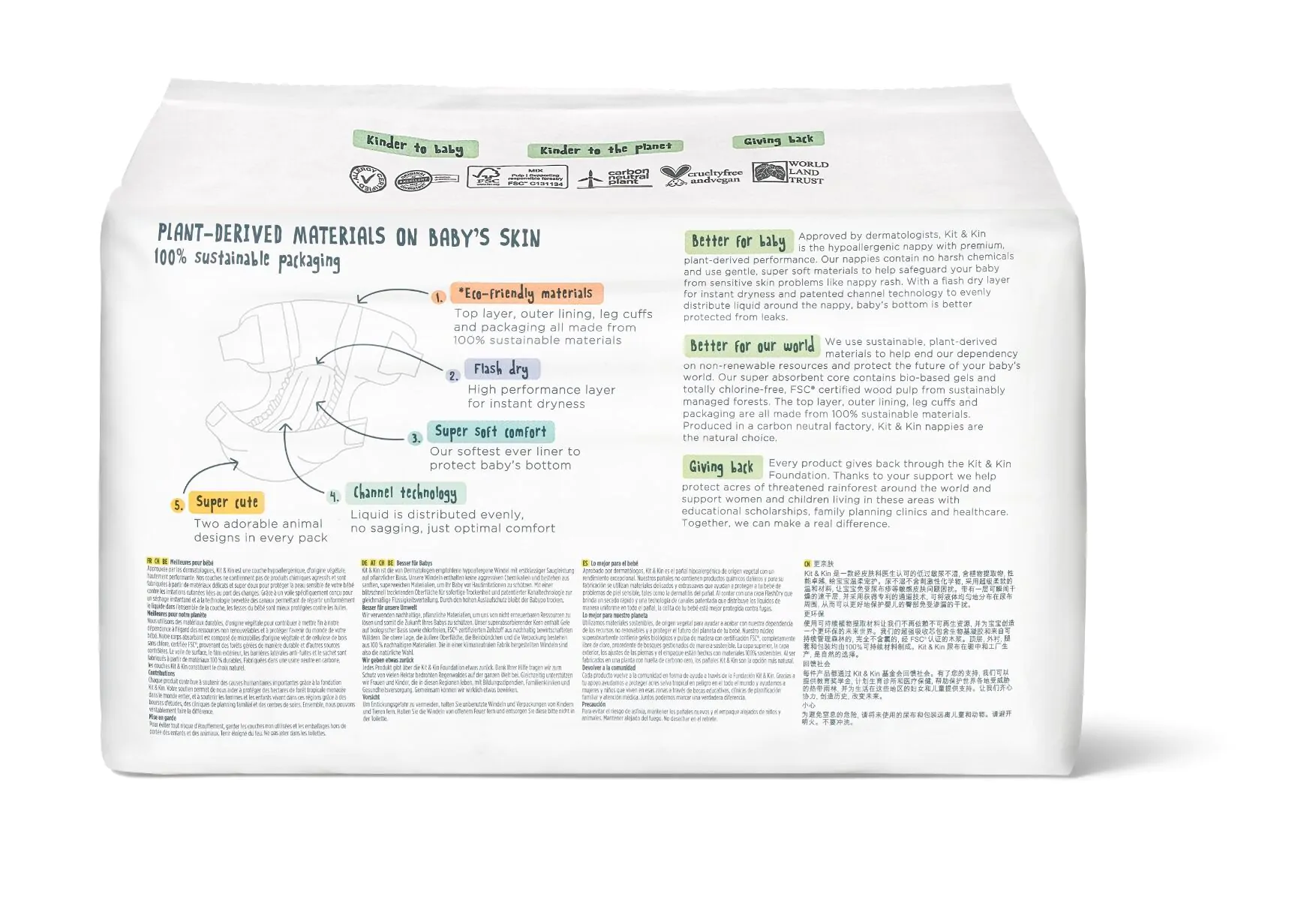 Scutece Hipoalergenice Eco Kit&Kin, Marimea 2, 4-8 kg , 38 buc [2]