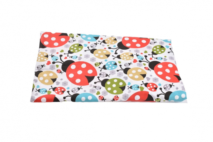 Set 2 cearsafuri patut 120x60 cm  bumbac 100% alb buburuze [2]