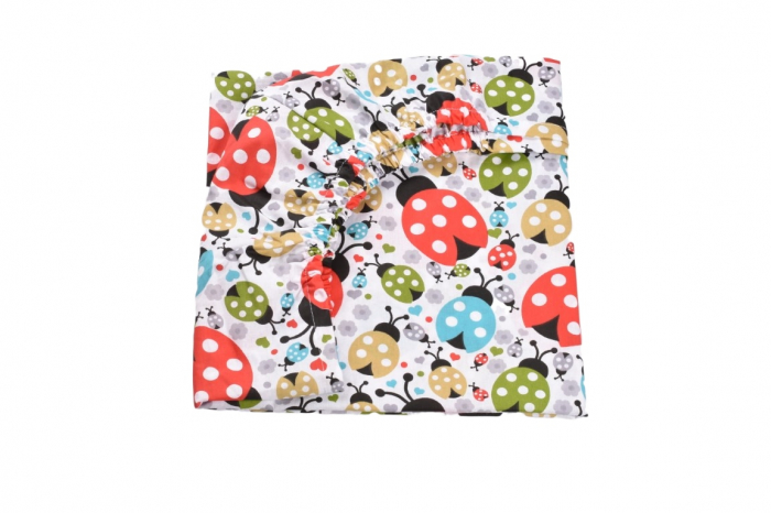 Set 2 cearsafuri patut 120x60 cm  bumbac 100% alb buburuze [3]