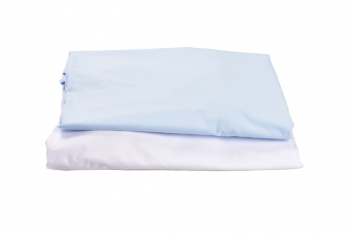 Set 2 cearsafuri patut 90x50 cm bumbac 100% alb blue + Protectie impermeabila [2]