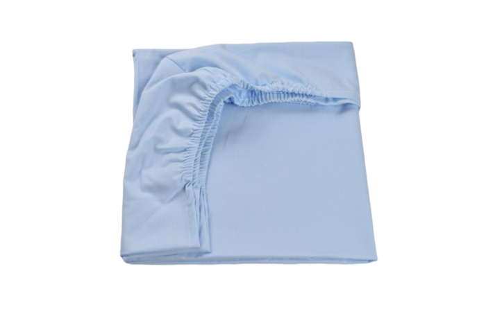 Set 2 cearsafuri patut 90x50 cm bumbac 100% alb blue + Protectie impermeabila [4]