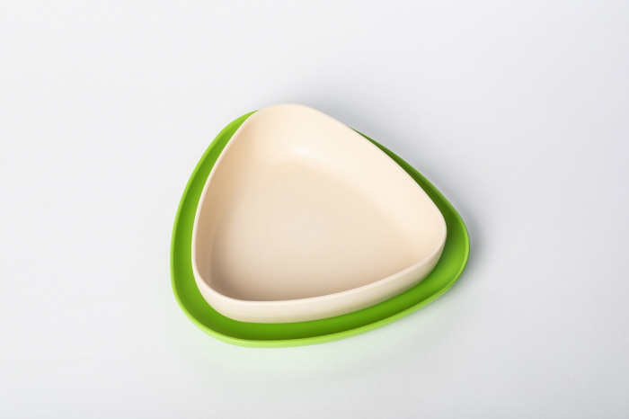Set 2 farfurii, eKoala, BIOplastic, White/Green [5]