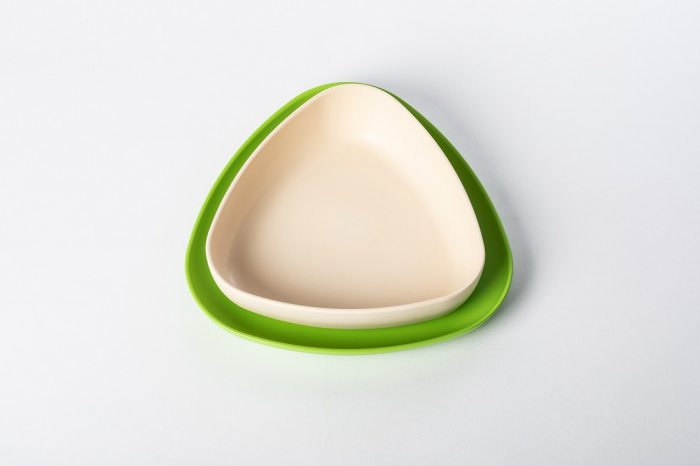 Set 2 farfurii, eKoala, BIOplastic, White/Green [6]