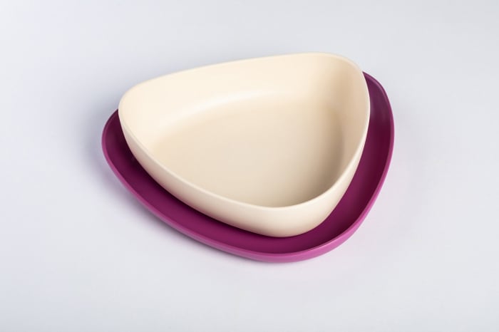 Set 2 farfurii, eKoala, BIOplastic, White/Purple [3]