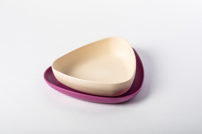 Set 2 farfurii, eKoala, BIOplastic, White/Purple [5]