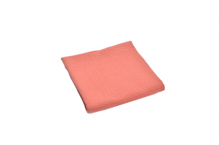 Set 2 museline bumbac organic roz inchis si galben 80x80 cm [3]