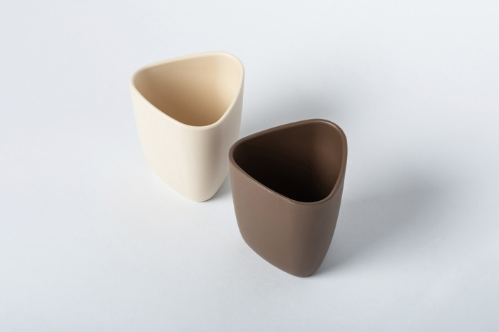 Set 2 pahare, eKoala, BIOplastic, White/Brown [3]