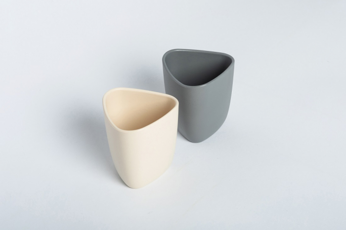 Set 2 pahare, eKoala, BIOplastic, White/Grey [2]