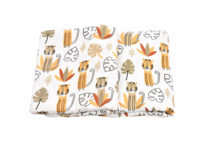 Set 3 museline bumbac model leu in savana 80x80 cm [3]