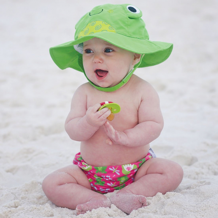 Set chilotel de baie si palarie, Marimea S, UPF 50+, Zoocchini, Frog [2]