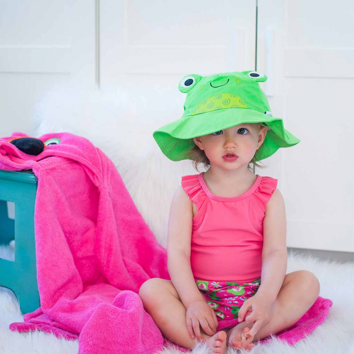 Set chilotel de baie si palarie, Marimea S, UPF 50+, Zoocchini, Frog [4]