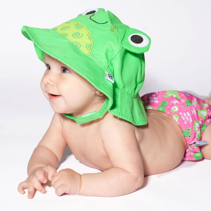 Set chilotel de baie si palarie, Marimea S, UPF 50+, Zoocchini, Frog [3]