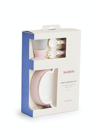 Set hranire: farfurie, lingurita, furculita si pahar pentru bebe, Powder Pink [3]