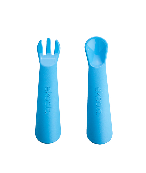 Set lingurita si furculita, eKoala, BIOplastic, Blue [2]